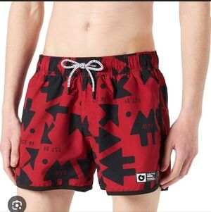 G-Star Raw Carnic Arrow All Over Swim Trunks In Red Black